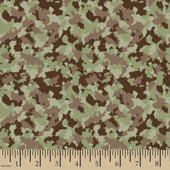 Gearhead Camouflage Green Camo Sewing Fabric Precut 1 Yd X 43-In Cotton Spring - Picture 1 of 1